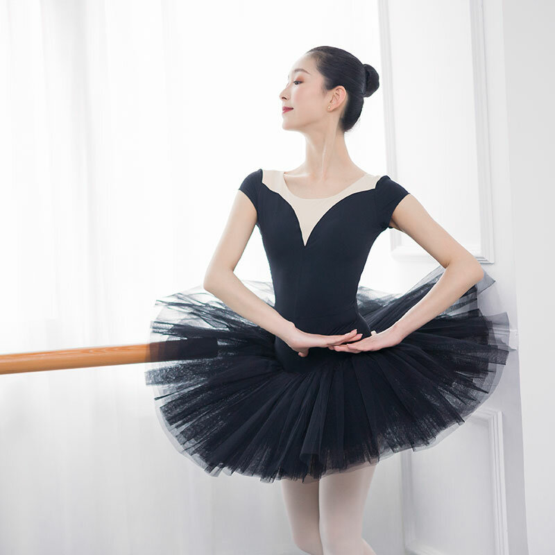 Donne di età di Grandi Dimensioni Manica Corta V Ginnastica Formazione di Balletto Body Ballerina Prestazioni Vestito Del Corpo Di Formazione di Base Body di Danza