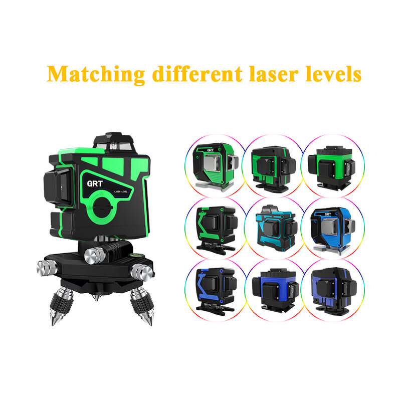 GRT Hợp Kim Nhôm Laser Level Chân Đế Xoay 360 Độ Tinh Chỉnh Cho Di Chuyển Căn Cứ Tripode Para Nivel Laser