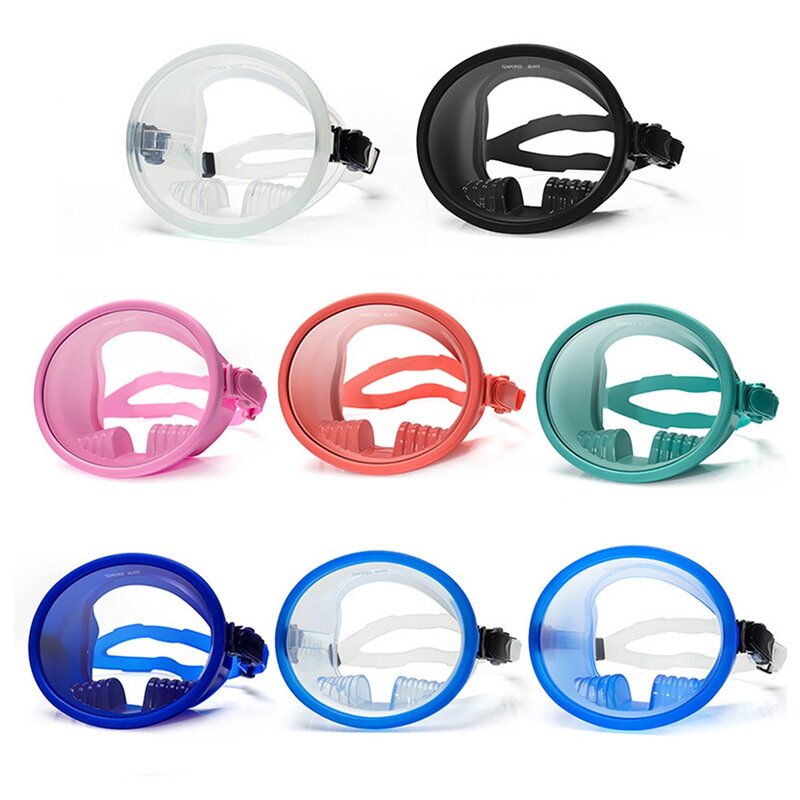 Masker Selam Anti Kabut Snorkelling Masker Penuh Anti Bocor Set Snorkel Wajah Penuh 180 Tampilan Panorama Peralatan Selam Bulat Profesional