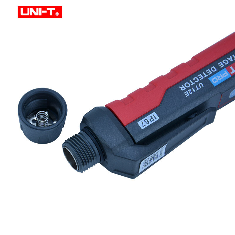 UNI-T 비 접촉 AC 전압 검출기 볼트 펜 IP67 표시기 LED 손전등 소켓 벽 볼트 테스트 연필 24V-1000V UT12E UT12M