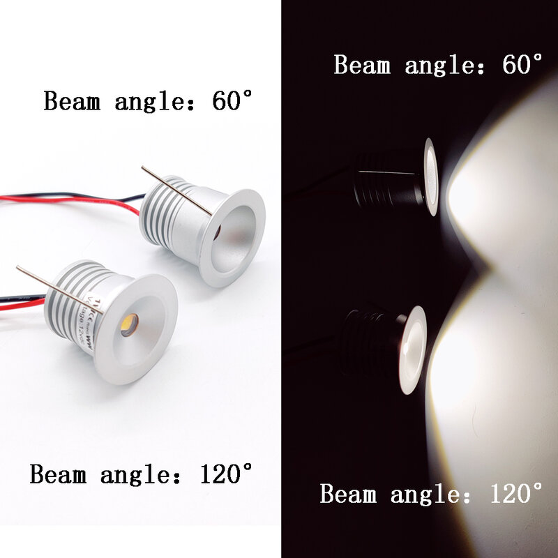 Точечный светильник, светодиодный мини-светильник, 1 Вт, для встраиваемых в потолок ламп, 25 мм, прожектор