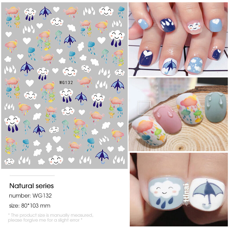 HNUIX Newest 3d nail art sticker Flowers Motifs  Nails Art manicure decal decorations design nail sticker for nail beauty tips