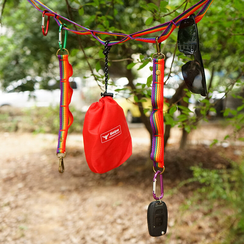 Colorful Tent Hang Lanyard Tent Rope Cord Hanging Tent Buckle Portable Chain Rope Extended Hanging Outdoor Camping Accessories