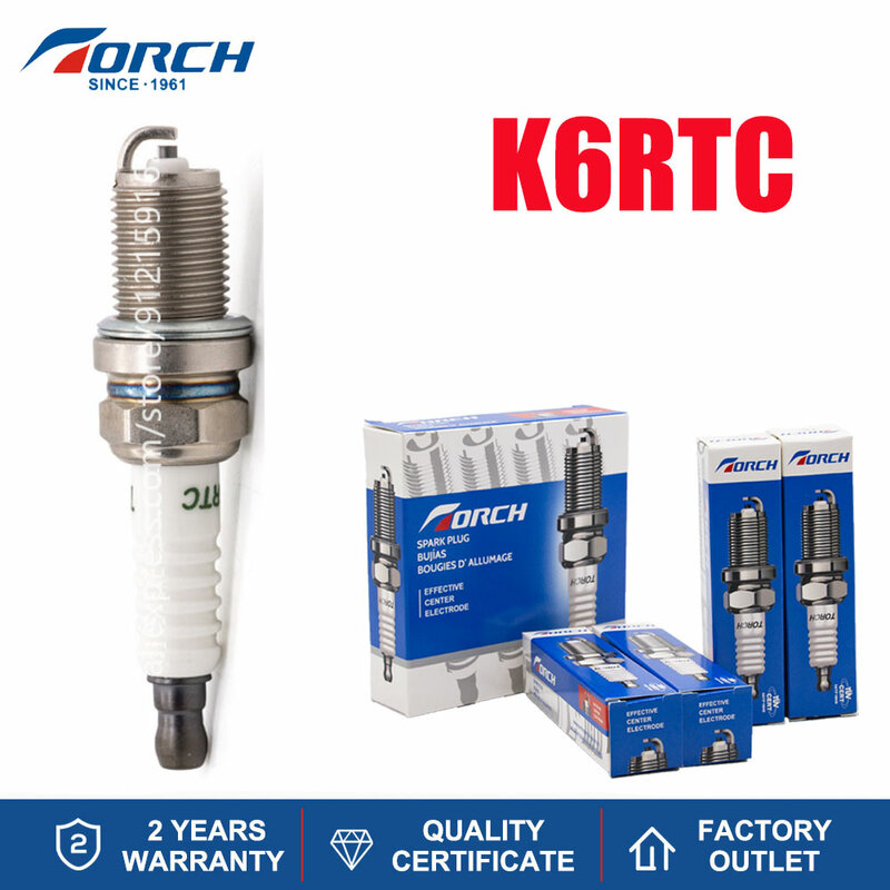 1PCS Spark Plug TORCH K6RTC Replace for BKR6E BKR6E-D FR7DC+ RENAULT 224018651R 7700500155 LFB479Q3707800A Geely 2036000500