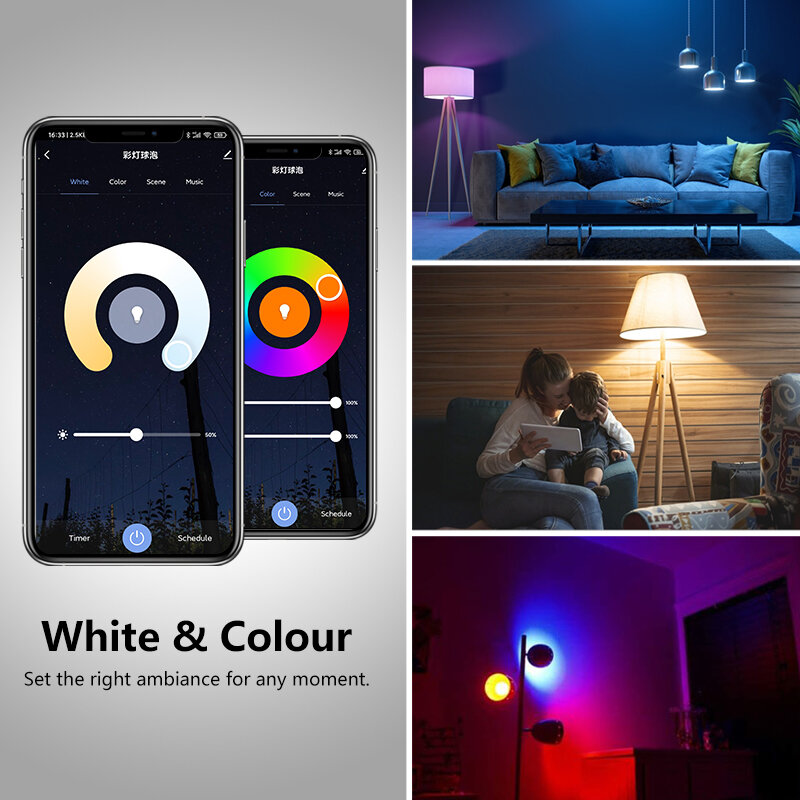 Lampe intelligente TUYA wifi B22 E14 RGB, ampoule LED E27, lampe alexa Google Home 110V 220V CW WW, variable, magique, commande vocale, 15W