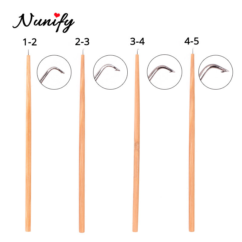 Nunify Hair Extensions Lace Wig Making Tools Ventilating Needles For Wig Making Kit 4 Different Size Wig Needle With Holder