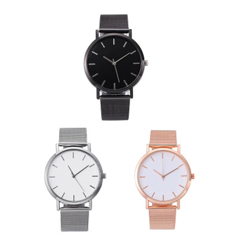 นาฬิกาข้อมือควอตซ์แบบสบายๆโลหะนาฬิกา Quartz นาฬิกาข้อมือสำหรับของขวัญผู้ชายผู้หญิง