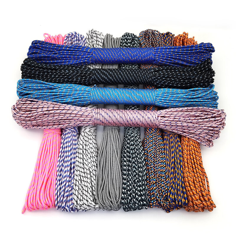 3mm Paracord Lanyard Rope Parachute Cord Hiking Camping Clothesline Tactical Bracelet Accessory Bracelet One Core 100ft 328ft