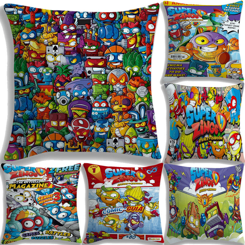 Bambini Super Zings federa camera da letto ufficio Cartoon Super Things stampa federa cuscino decorativo federa cuscini