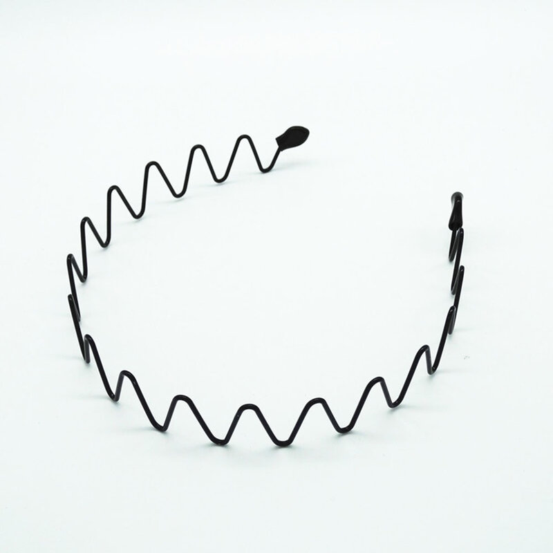 Haarband für Frauen Männer wellenförmiges Haarband Gesicht waschen Kopfschmuck Unisex Haar bügel rutsch feste schwarze Metall Spiral Stirnbänder