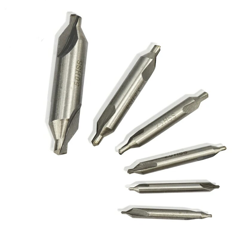 HSS Centro Brocas Bit, 60 Grau Broca De Metal, Ferramentas Elétricas, Perfuração Cortador, 1.0mm, 1.5mm, 2.0mm, 2.5mm, 3.0mm, 3.5mm, 4.0mm, 5.0mm