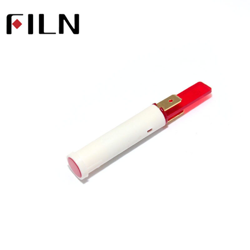 FILN 8mm mini LED indicator light 4.8mm faston hole plastic snap in 3v 5v 6v 12v 24v 220v