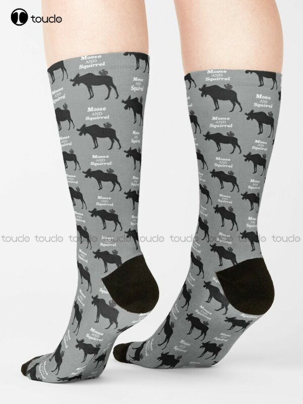 Supernatural Moose Und Eichhörnchen Socken Lauf Socken, Personalisierte Unisex Erwachsene Teen Jugend Socken 360 ° Digital Print Geschenk