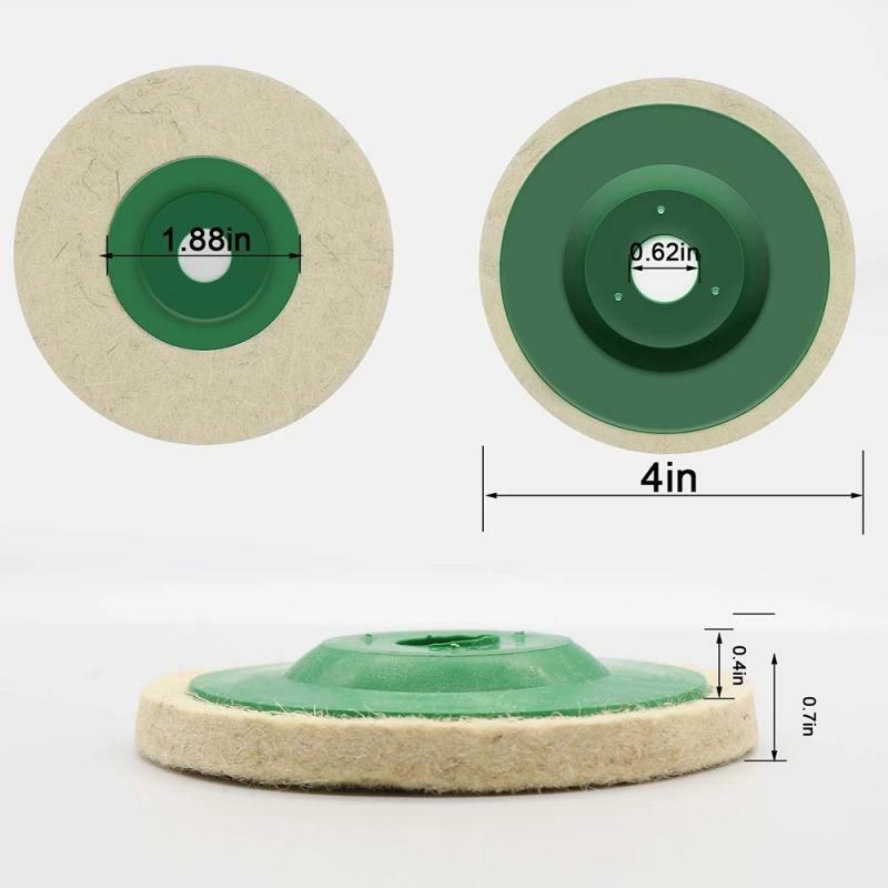 Round Wool Felt Disco Roda Pads Set, Fit para 100mm Angle Grinder, lustrando, polimento, 4 ", 10 Pcs