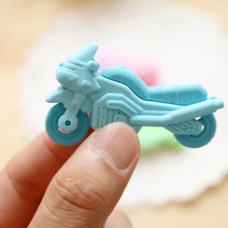 1pc Creative Cartoon Motorcycle Students Eraser Rubber Wholesale Student Stationery Eraser Wholesale