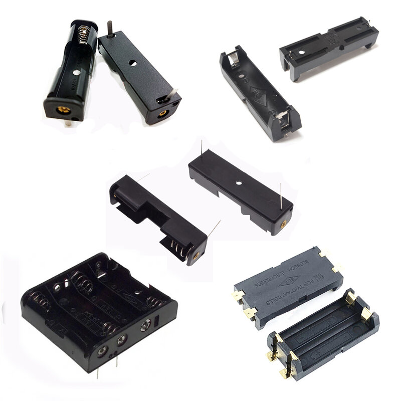1Pcs SMD/PIN 1x 2x 4x AA แบตเตอรี่ผู้ถือเคสกล่อง1 2 4ช่องเชื่อมต่อ Solder แบตเตอรี่ AA คอนเทนเนอร์ Power PCB DIY
