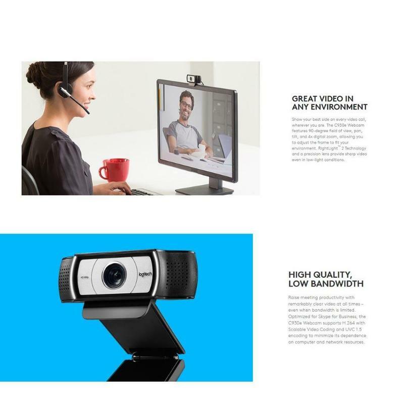 Webcam C930c C930e HD 1080P untuk komputer lensa Zeiss USB kamera Video 4 waktu peningkatan Zoom Digital