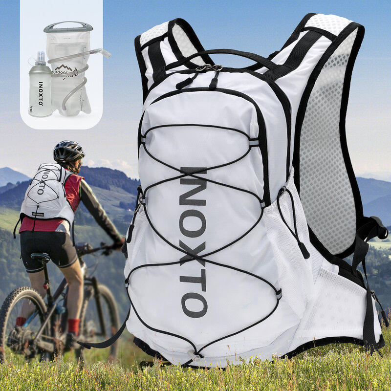 INOXTO-mochila de ciclismo impermeable para hombre y mujer, bolsa de agua para bicicleta, casco de bicicleta, transpirable, 12L