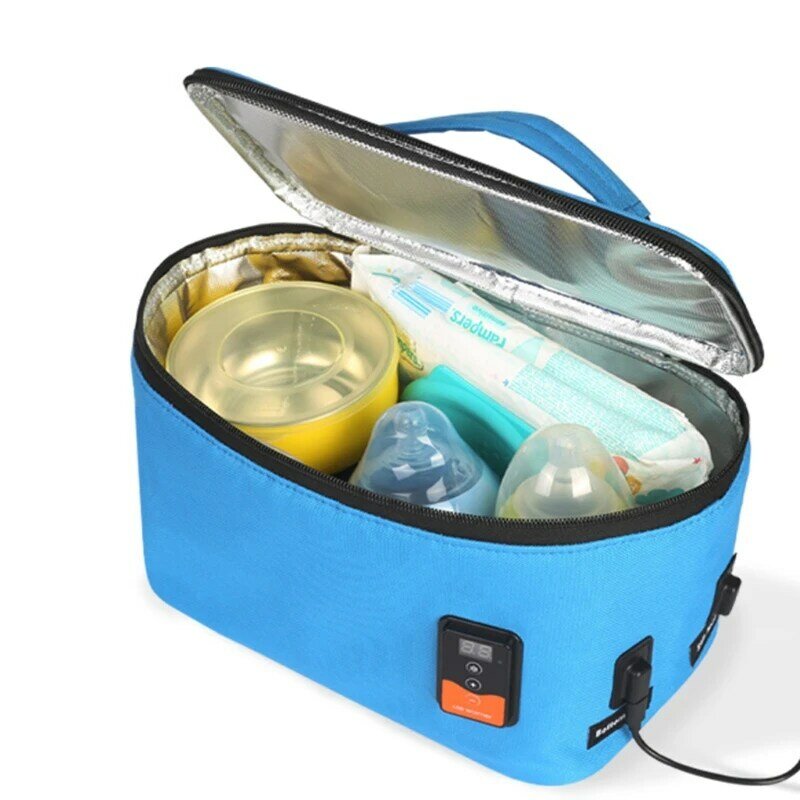Calentador inteligente USB para biberones de bebé, toallitas húmedas, bolsa aislante de calefacción para alimentos, gran capacidad de 6.8L