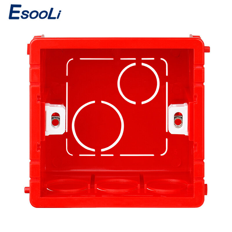 Esooli-調整可能な取り付けボックス,3色,内部カセット86mm x 83mm x 50mm,タッチスイッチ用,リアソケット配線