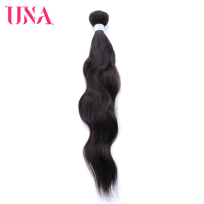 [UNA]-mechones de cabello humano indio Remy, mechones de pelo Natural ondulado de 6A, baja relación de 8 a 28 pulgadas, 100g, 3 uds.