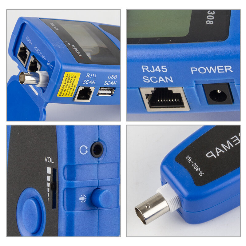 NOYAFA-Network Cable Tester, Medida LAN, cabos de comprimento, teste de continuidade, Wire Tracker, BNC, RJ45, RJ11, Ethernet Cable Tracker, NF-308