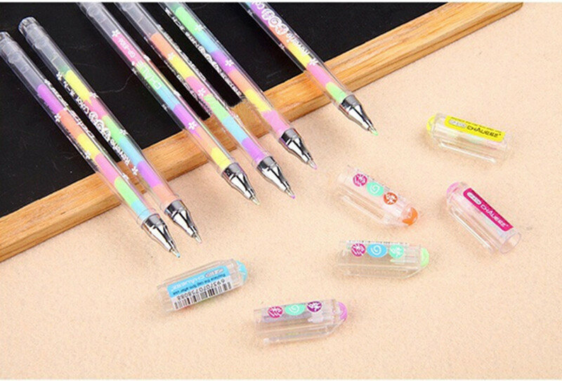 6 цветов милые красочные чернила хайлайтер ручка маркер точка ручка для детей Обучающие канцелярские принадлежности