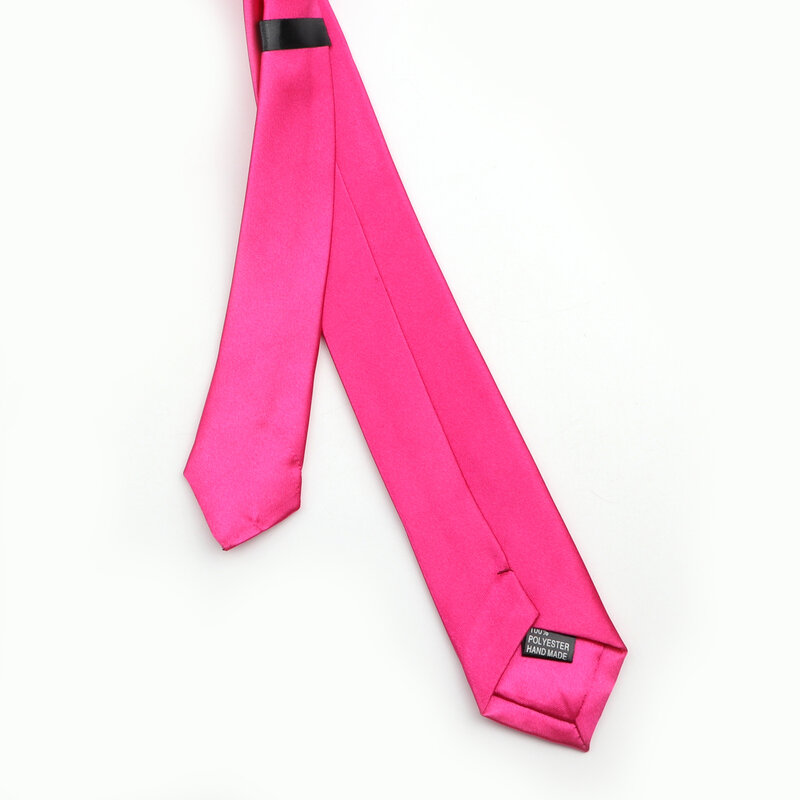 Super Slim 5 centimetri Cravatta Per Gli Uomini di Colore Solido Poliestere Narrow Raso Bule Rosso Giallo Viola Fatto A Mano di Modo Quotidiano Cravatta accessorio
