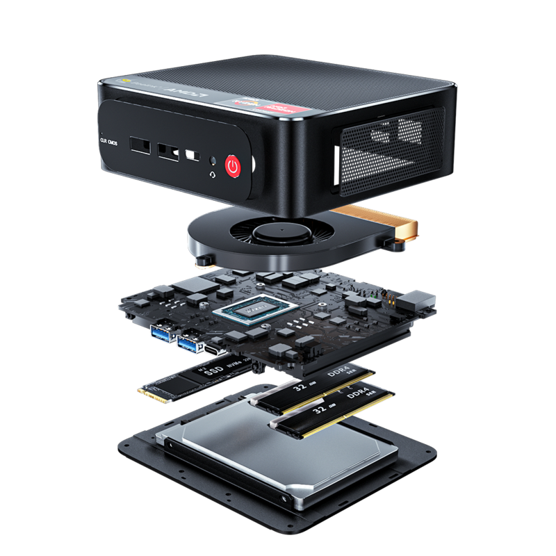 AMD Ryzen™7 3750H Mini Máy Tính Vega Đồ Họa 4K M.2 NVMe SSD Máy Tính Để Bàn Chơi Game Máy Tính