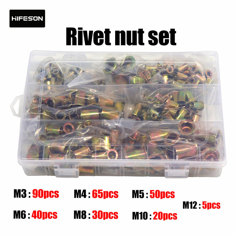 HIFESON rivet nut tool  Insert Manual Riveter Threaded Nut Riveting Rivnut Tool for Nuts M3 M4 M5 M6 M8 M10 M12