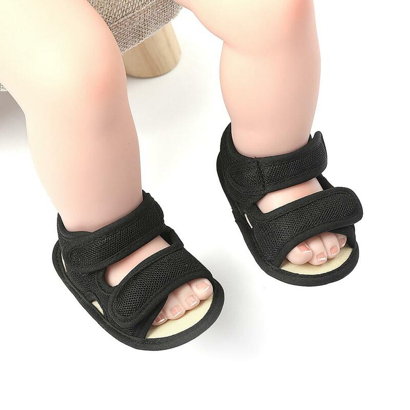 여름 아기 신발 신생아 남아 여아 솔리드 통기성 미끄럼 방지 샌들, 유아 부드러운 밑창 신발