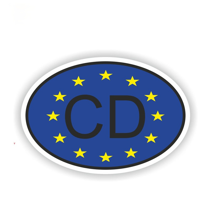 ملصقات إبداعية CD فيلق دبلوماسي البلد ملصق سيارة بيضاوي التصميم