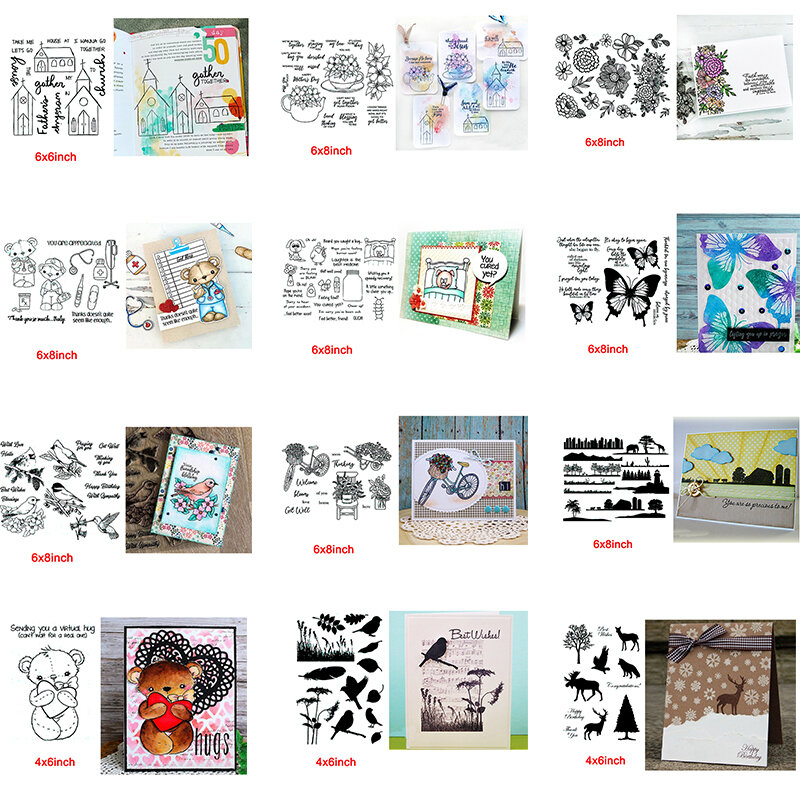 Популярные товары для девочек, прозрачный силиконовый штамп в виде цветов и слов животных для скрапбукинга и открыток «сделай сам», новинка 2020