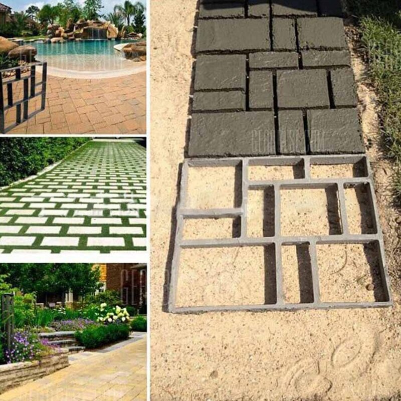 Вручную тротуарная бетонная форма для кирпича DIY Пластиковая форма для изготовления дорожек садовая каменная дорожная форма для украшения ...