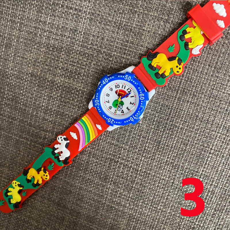 ساعة كوارتز كارتون للأطفال ، فراشة ، حزام لون الحلوى ، مقاومة للماء ، ساعة ، هدية الكريسماس