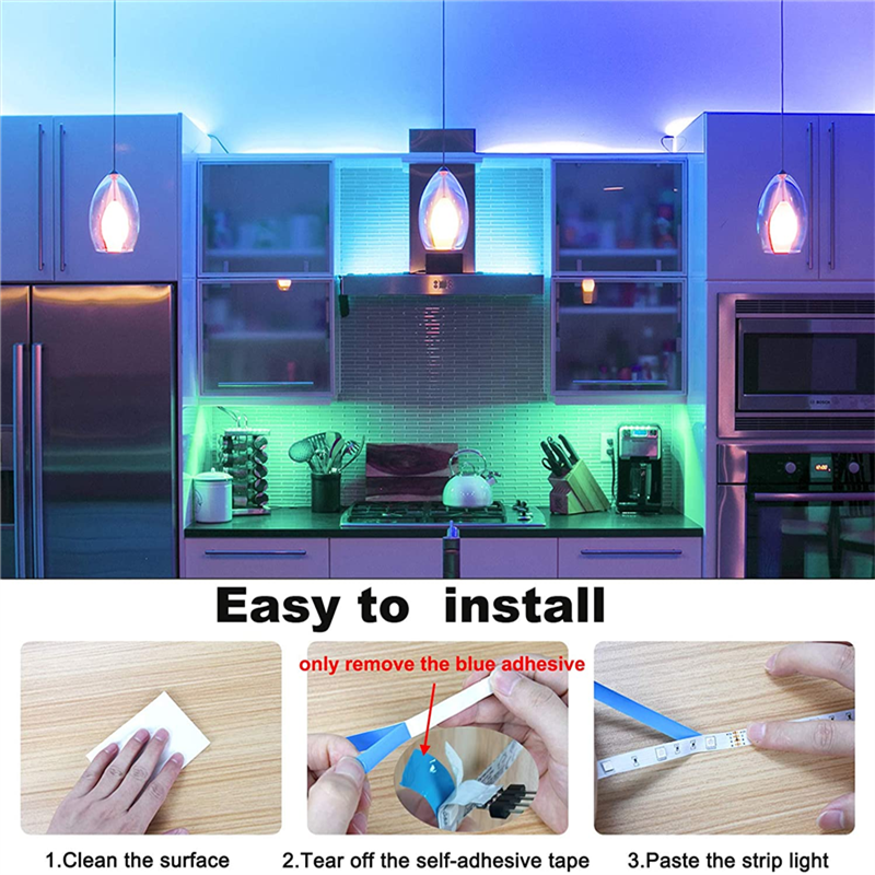 Tira de luces LED con Bluetooth, iluminación alimentada por USB con control remoto, RGB 2835, cambio de Color, retroiluminación de TV LED para decoración del hogar