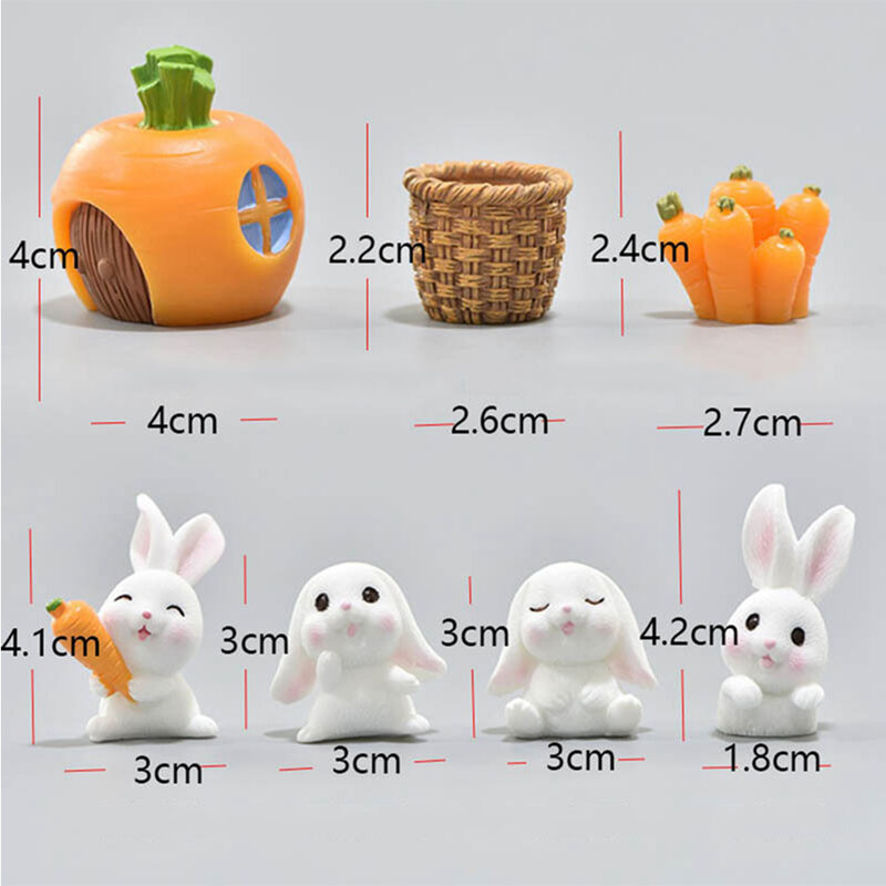 Easter Bunny Cake Decorations Rabbit Animal Ornaments Cake Topper Happy Birthday Party Decor for Kid Baby Shower Baking Supplies