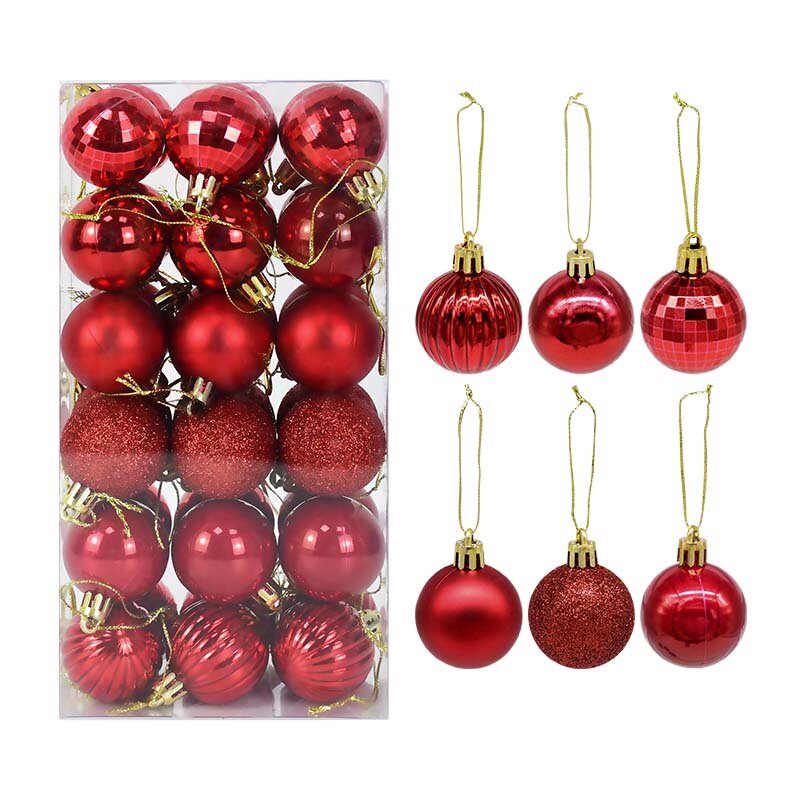 1box Christmas Balls Christmas Tree Ornaments Ball Xmas Hanging Tree Pendants Home Party Decor 2023 New Year Gift Noel Navidad