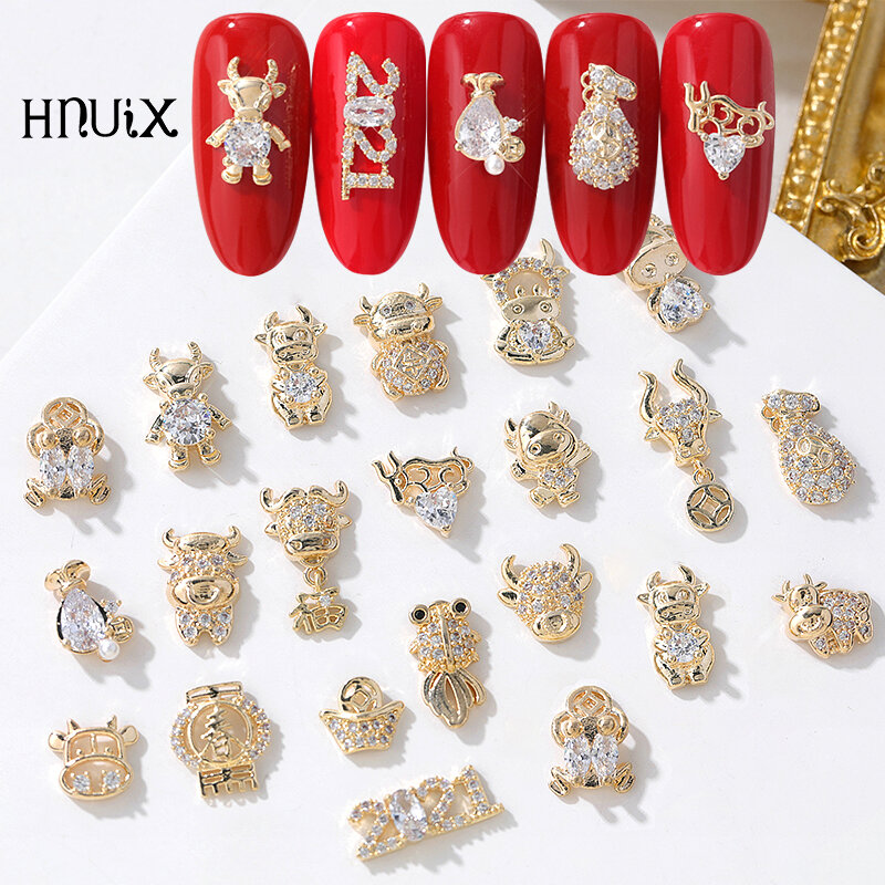 Chinese New Year 3D Nail Art Accessories Nail Art Decorations DIY Lucky Money Bag Crystal Red goldfish Gemstone Rhinestone Beads