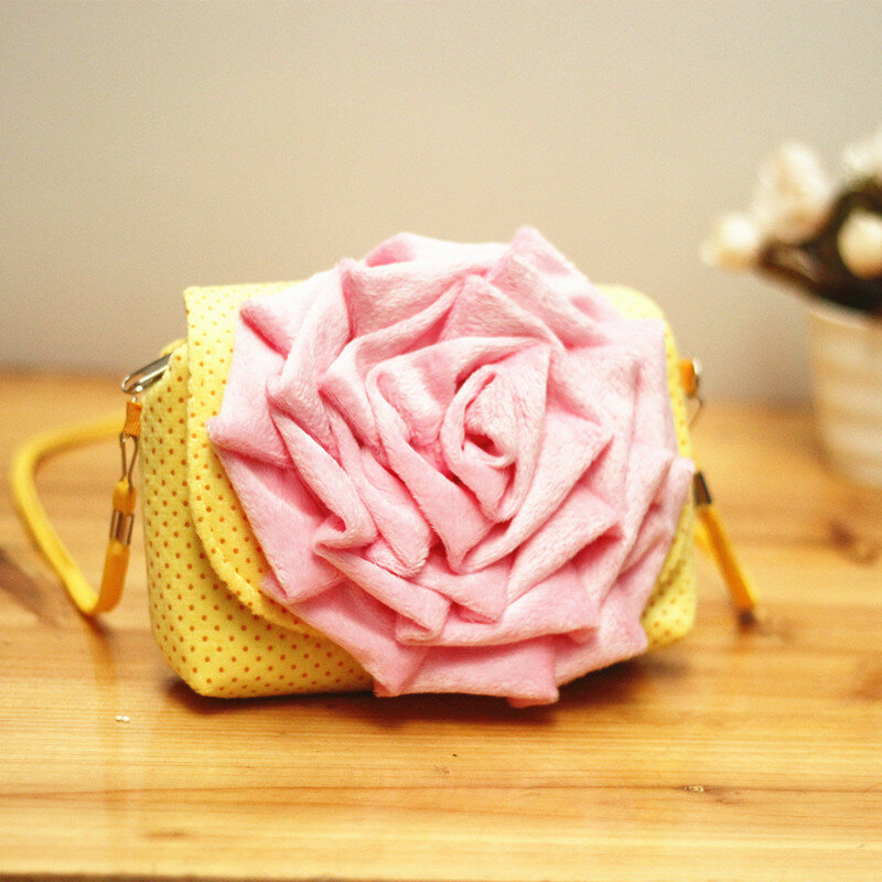 Bolso de mensajero de flores para niñas, monederos pequeños de dibujos animados, bolsos de mano, bolso de hombro a la moda, bolso de niño, Mini solapa 3D Floral