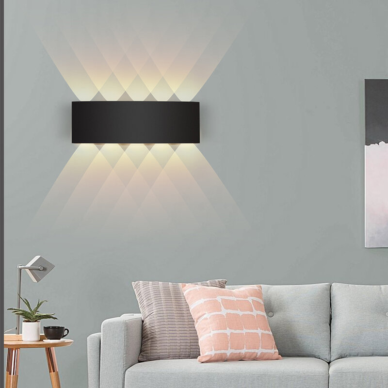 Luz LED de pared IP65 para exteriores, lámpara RGB de aluminio, impermeable, para valla de jardín, interior, a la moda, para dormitorio, mesita de noche, sala de estar y escaleras