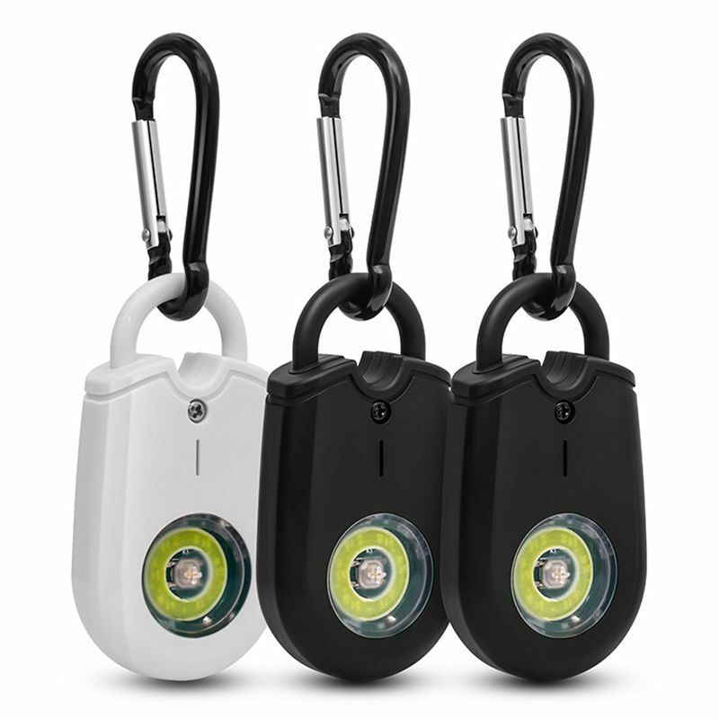 130db Alarm Keselamatan Sirene Pertahanan Diri untuk Wanita Gantungan Kunci dengan Lampu LED Alarm Pribadi Alarm Gantungan Kunci Keamanan Pribadi