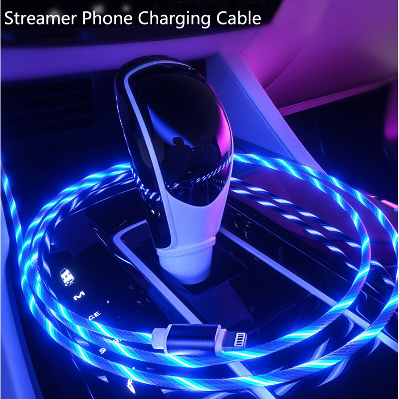 แฟลช LED Light Usb Charger Cable สำหรับ iPhone 6 6 s 7 8 Plus Xs Max XR X 10 5 5s SE iPad Mini 3A Fast ชาร์จสายไฟ