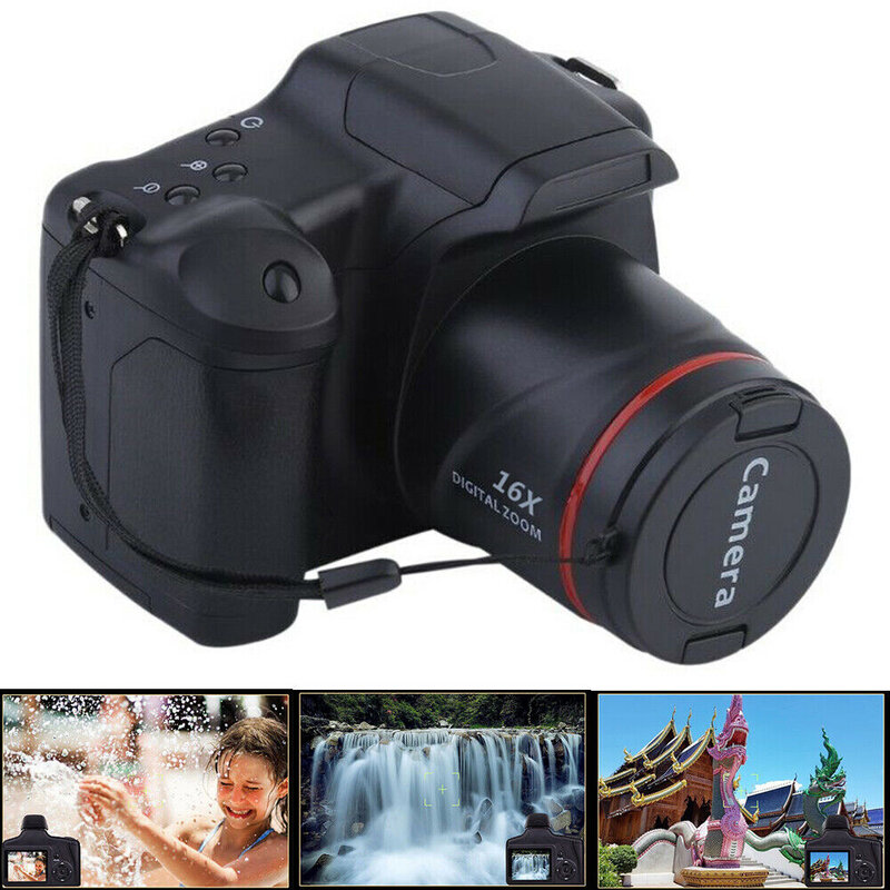 Kamera SLR Digital Portabel Zoom 1080P 16x dengan Layar LCD TFT 2.4 Inci Anti-guncang Full HD 16 Megapiksel Sensor CMOS Ultra Ringan