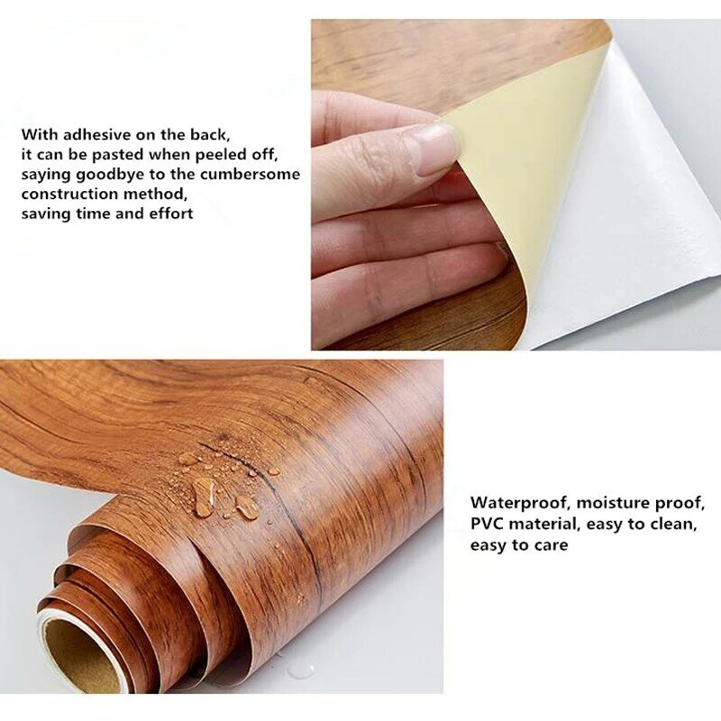 Wood Mars-Papier Peint Auto-Adhésif en Vinyle Imperméable, Autocollant Mural pour la Décoration de la Maison