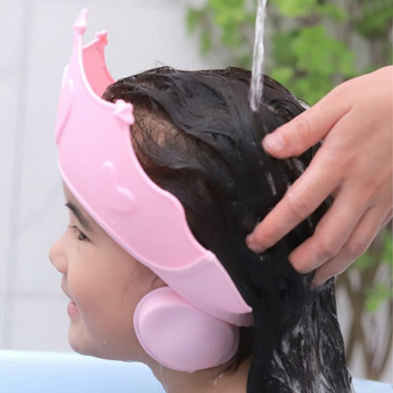 Мягкая шапка для детского душа регулируемая шапка для мытья волос для детей защита ушей Безопасный детский шампунь для Купания Защита для головы