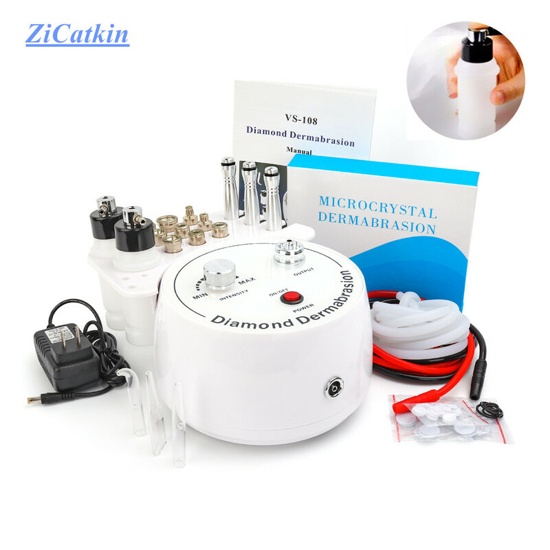 ZiCatkin Diamond Microdermabrasion Beauty Machine Vacuum Suction Tool Water Spray Facial Moisten Face Exfoliate Skin Peeling