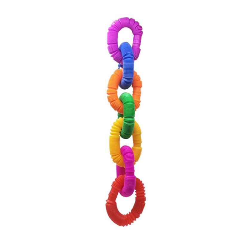 4~8 Colorful Plastic Pop Tube Coil Children'S Creative Magical ToysCircle Funny Toys Early Development Educational Folding Toy