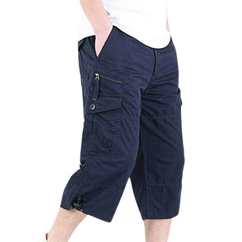 Шорты-карго мужские длинные, хлопок, много карманов, укороченные брюки, камуфляжные шорты, 3XL, Летние повседневные