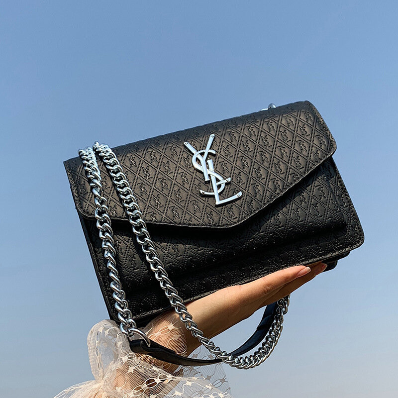 Bag female 2020 new wave spring and summer fashion small ck diagonal female bag chain embossed small square bag